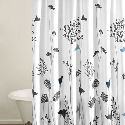 Grey  White Bedding on Beddingstyle  Asian Lilly White Shower Curtain