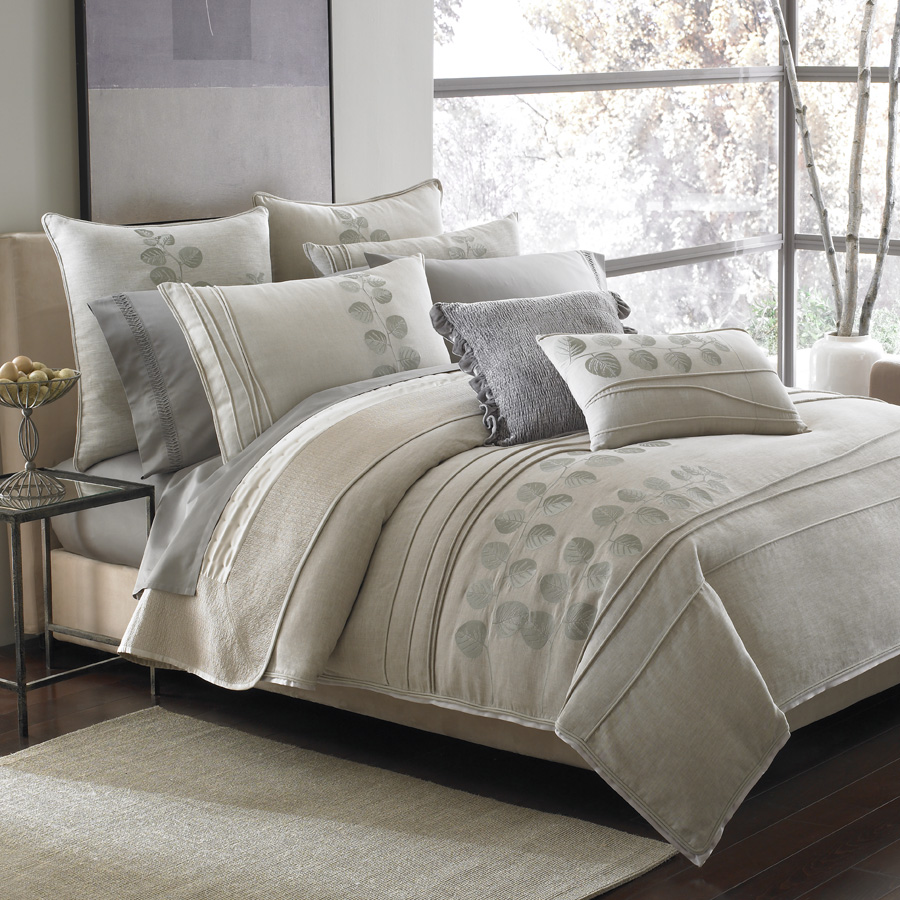 ... grey and light grey. Doesnâ€™t it just make your bed the centerpiece