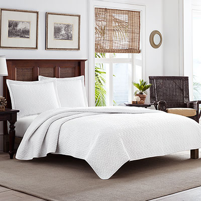 Tommy Bahama Solid White Quilt Set