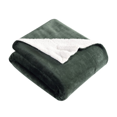 Eddie Bauer Eb Signature Solid Ultra Soft Green Plush Fleece Blanket