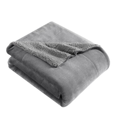 Eddie Bauer Eb Signature Solid Ultra Soft Plush Fleece Throw Blanket - Smoke