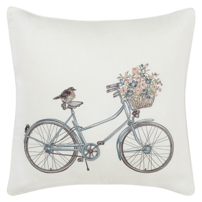 Laura Ashley Bicycle Cotton Decorative Pillow