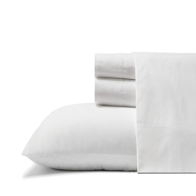 Tommy Bahama Cool Zone White Solid Cotton-Percale Sheet Set