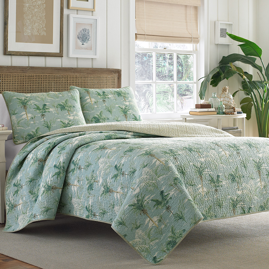 Full Queen Quilt Set Tommy Bahama Anglers Isle Aloe