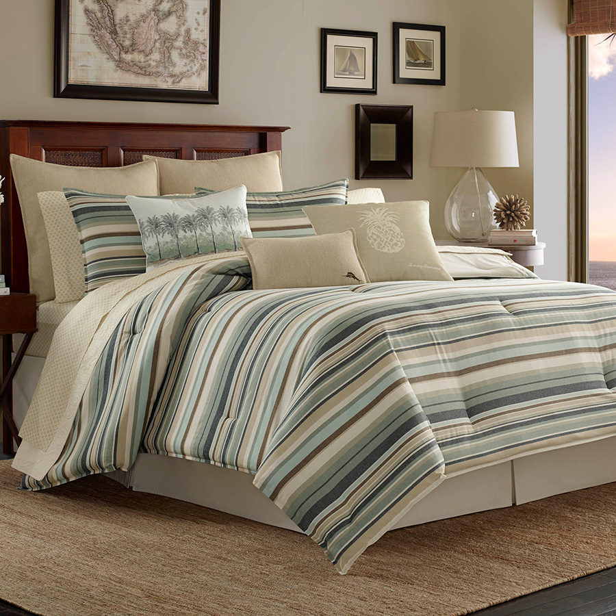 Tommy Bahama Canvas Stripe Comforter  Set from Beddingstyle com
