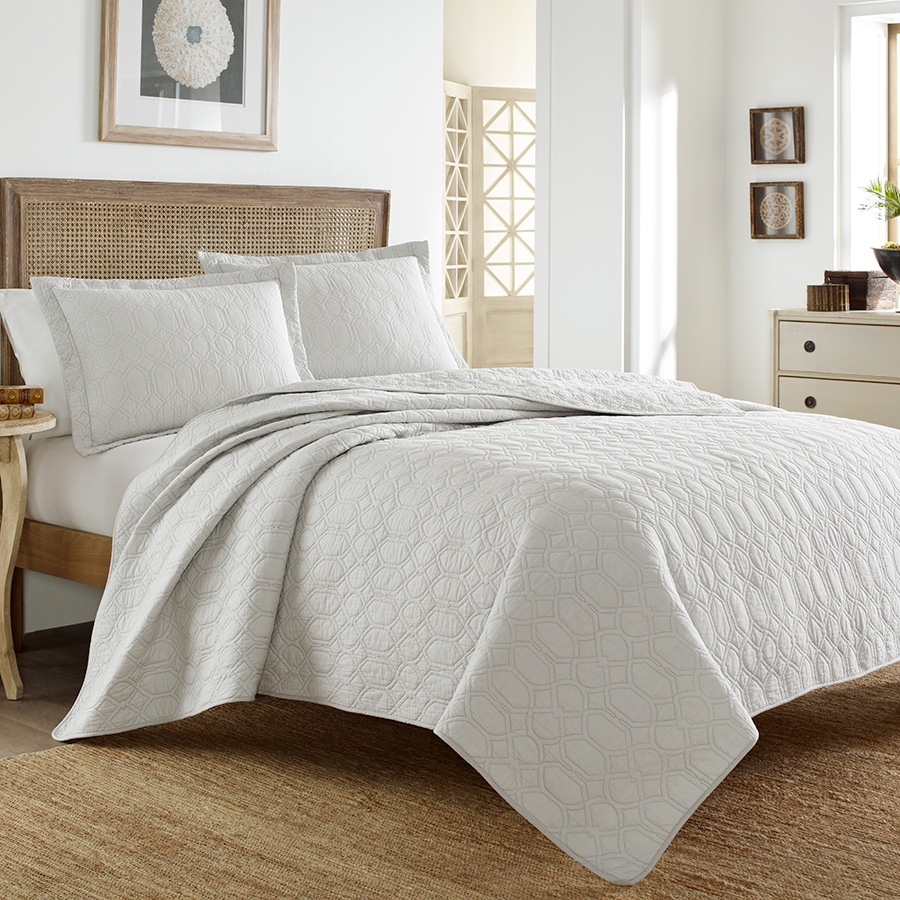Twin Quilt Set Tommy Bahama Catalina Cloud Grey