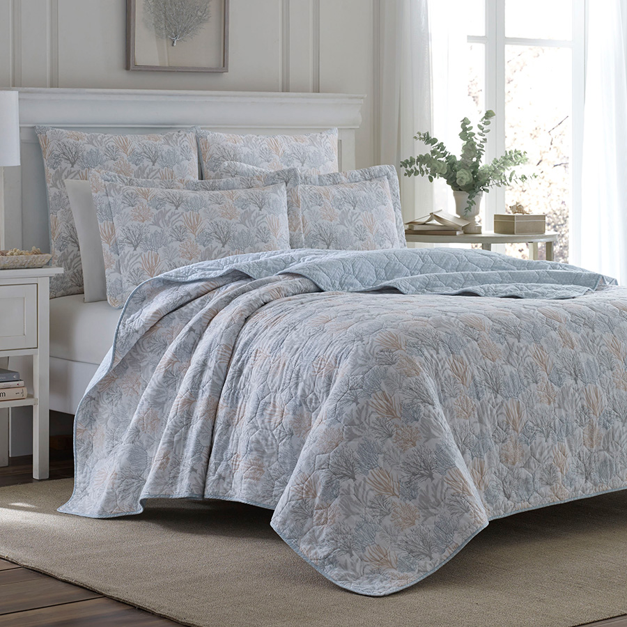 King Quilt Set Laura Ashley Coral Sea