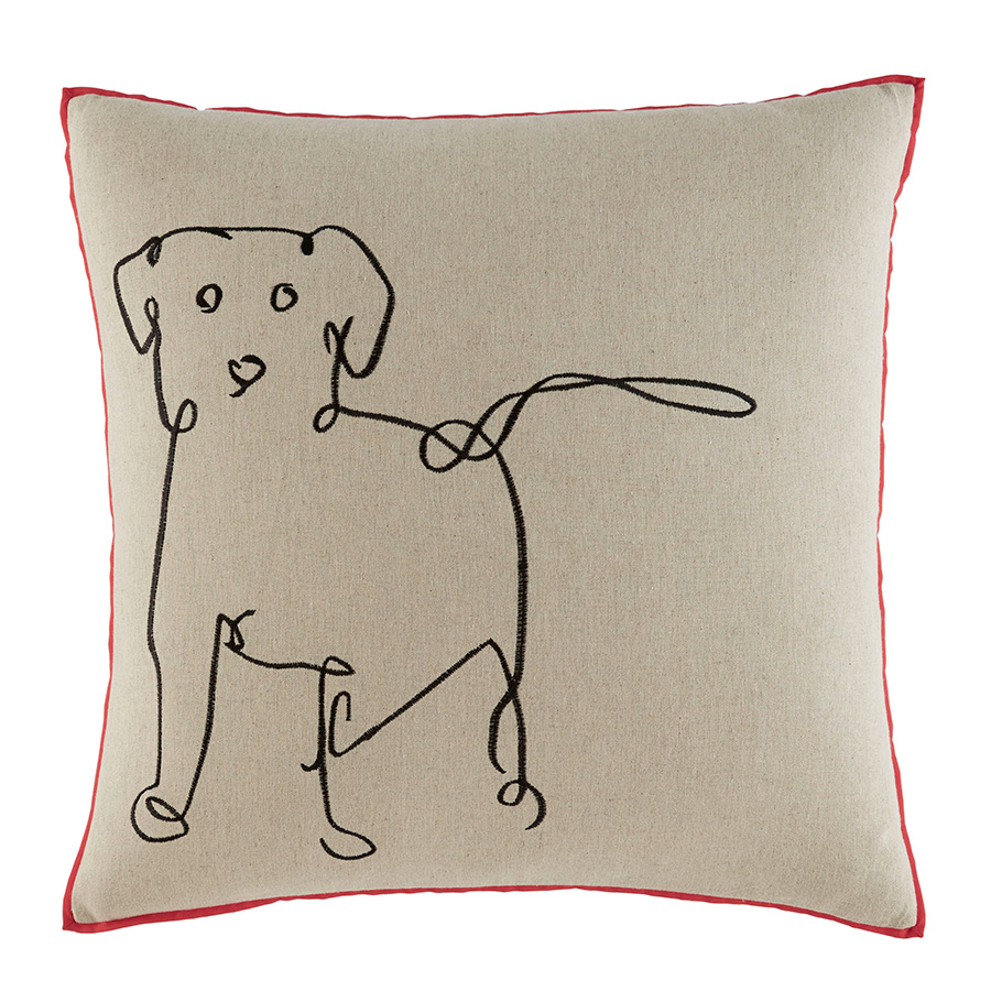 Decorative Pillow ED Ellen DeGeneres Embroidered Dog