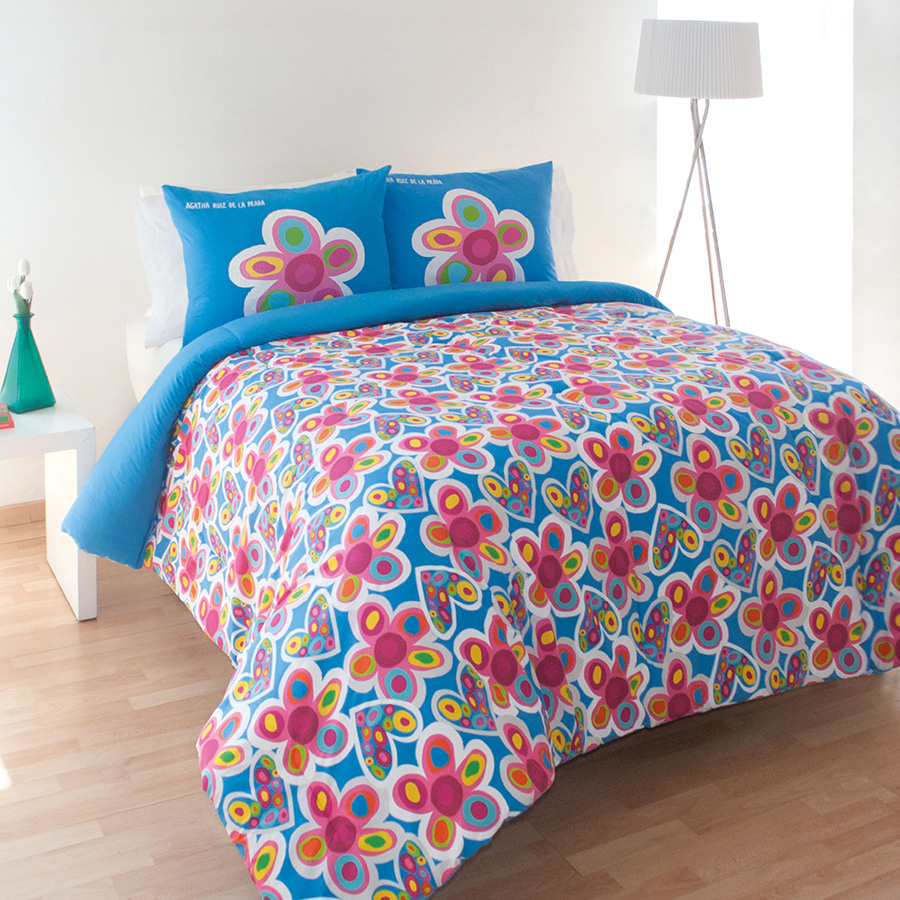 Twin Comforter Set Agatha Ruiz De La Prada Hearts and Flowers