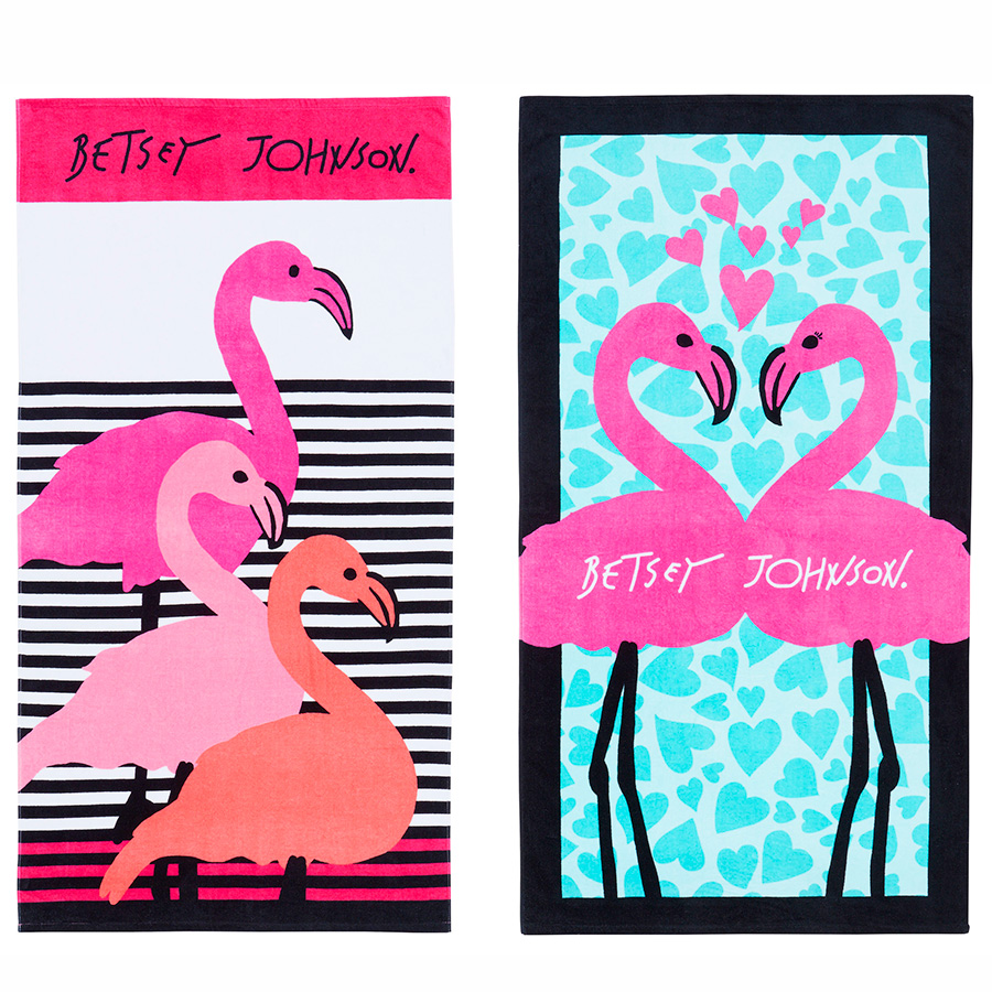 Beach Towel Betsey Johnson Luv Flamingo Flamingo Trio