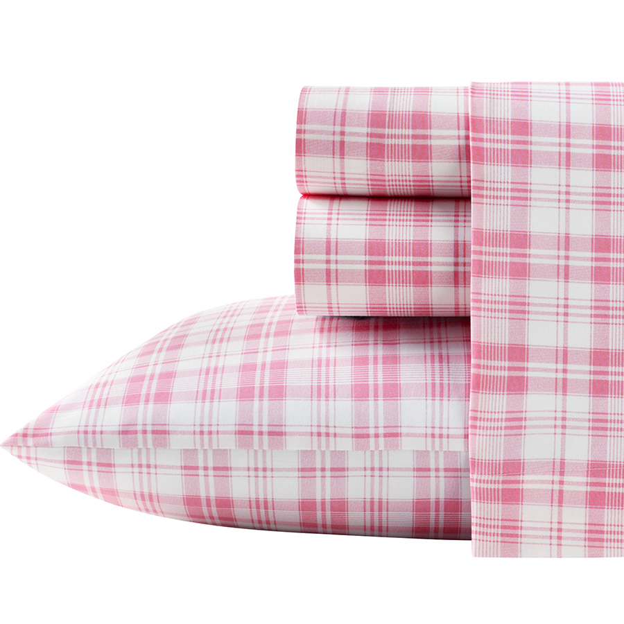 Twin XL Sheet Set Poppy Fritz Plaid Pink