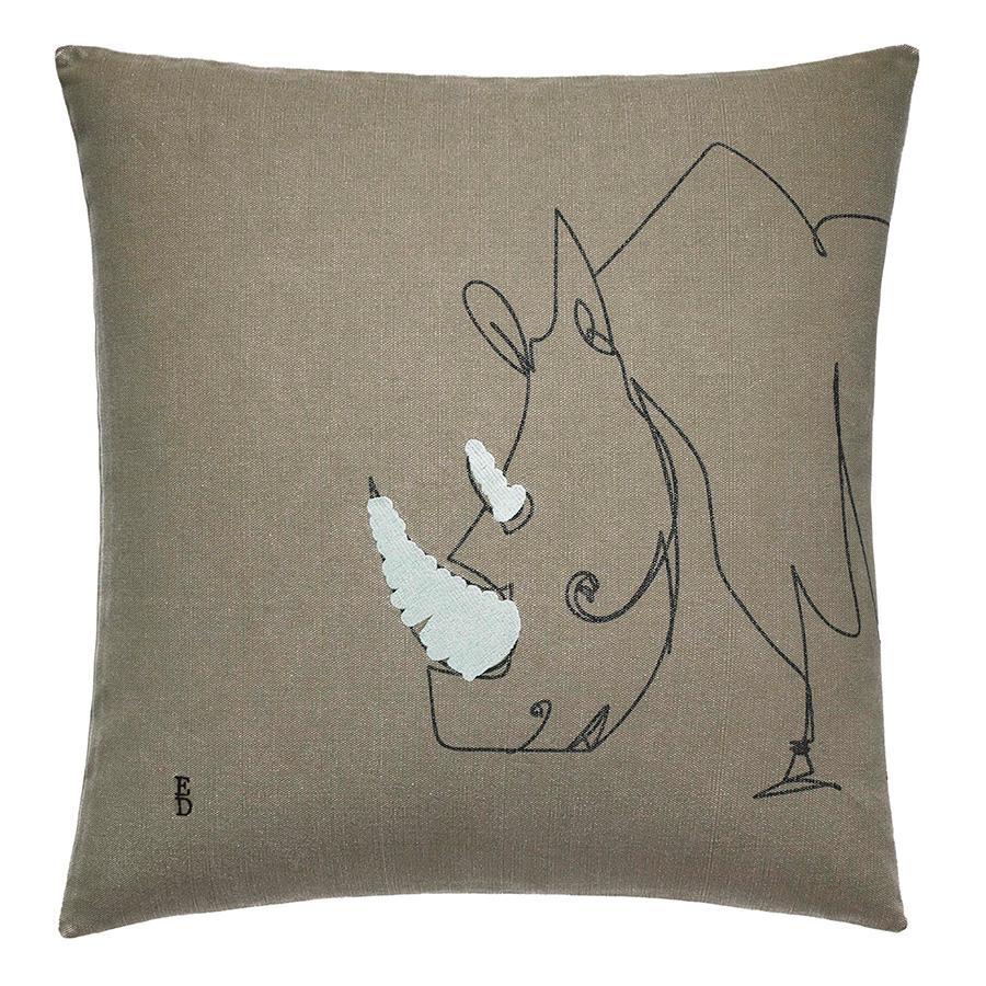Decorative Pillow ED Ellen DeGeneres Printed Rhino