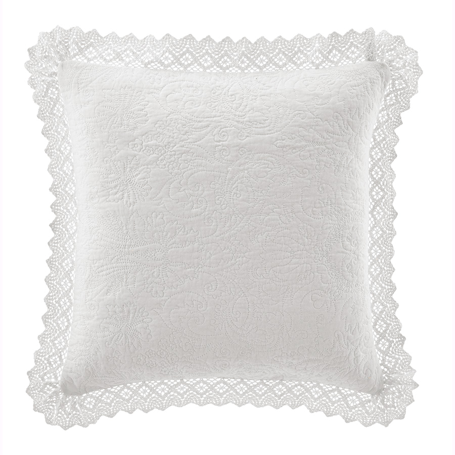 Decorative Pillow Laura Ashley Ruffle White Cotton